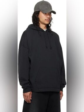 Skims Fleece Lounge Oversized Hoodie in Washed Black - S